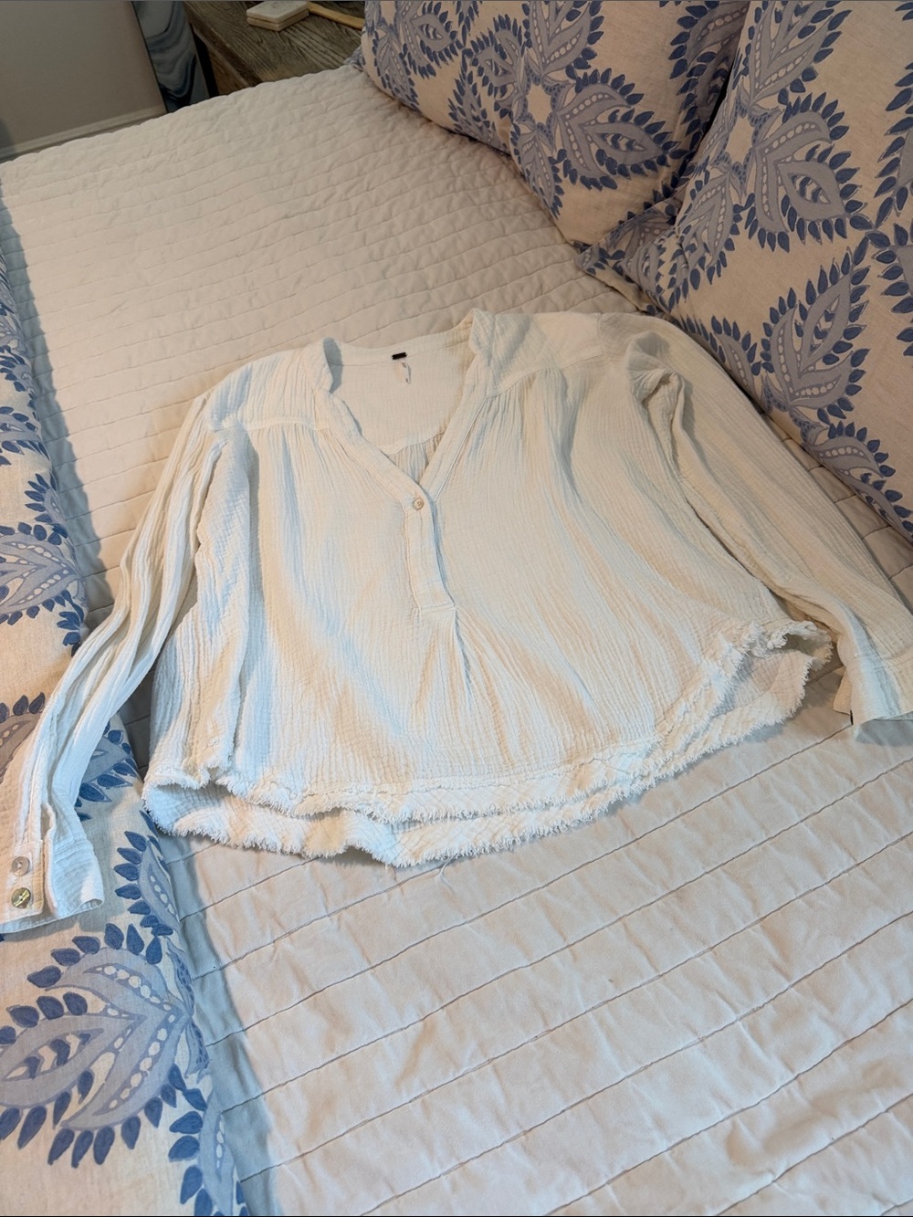 Free People Lightweight cream Gauze  Top - M